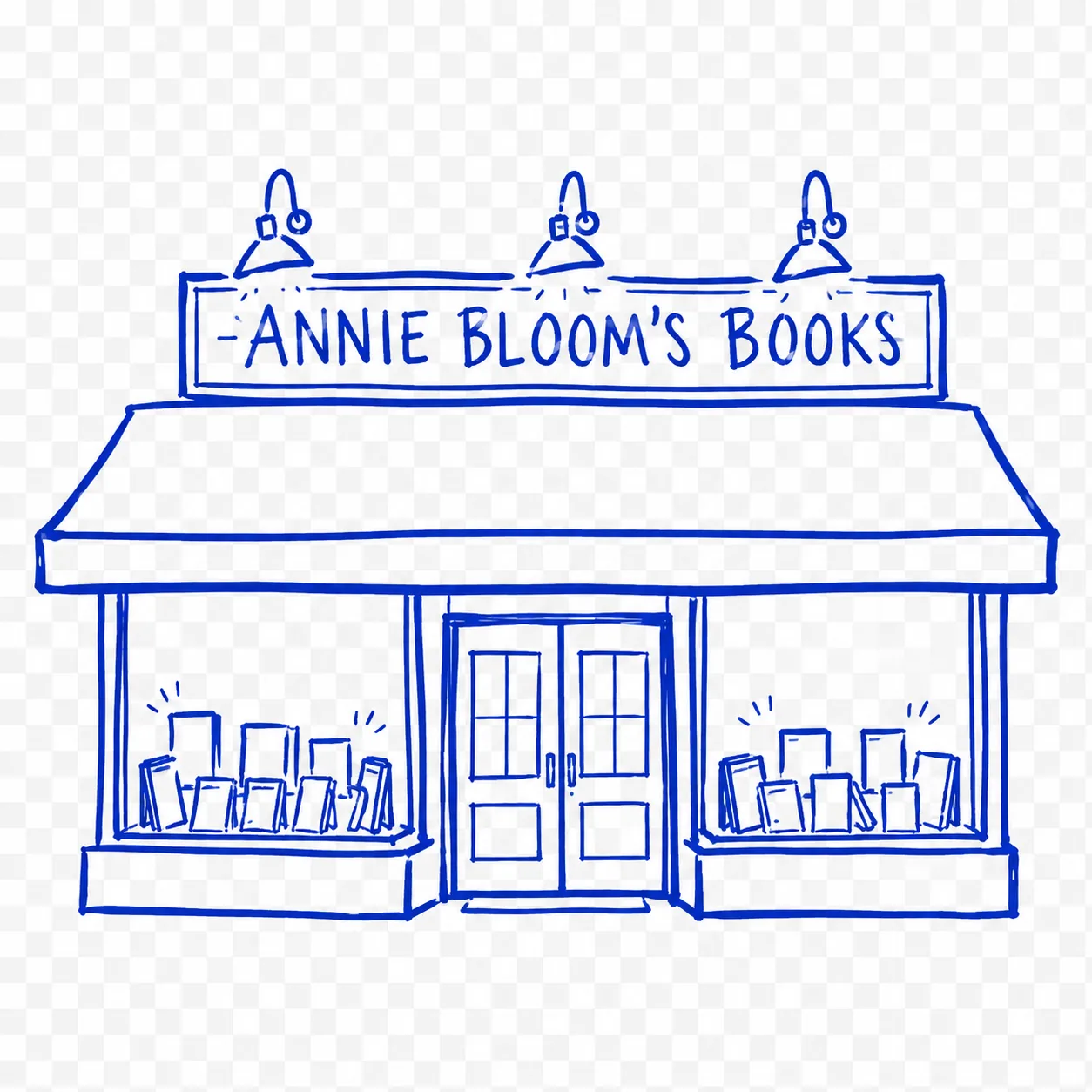 Marker drawing of Annie Bloom’s Books, Portland, for The Corporate Artist