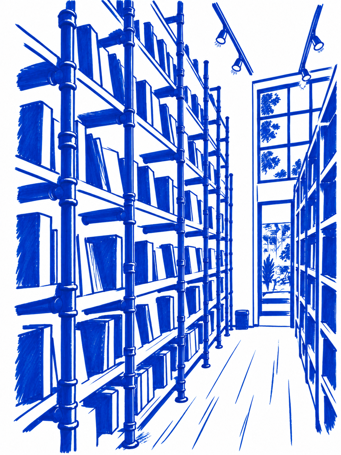 Bookshop illustration from the Vancouver issue