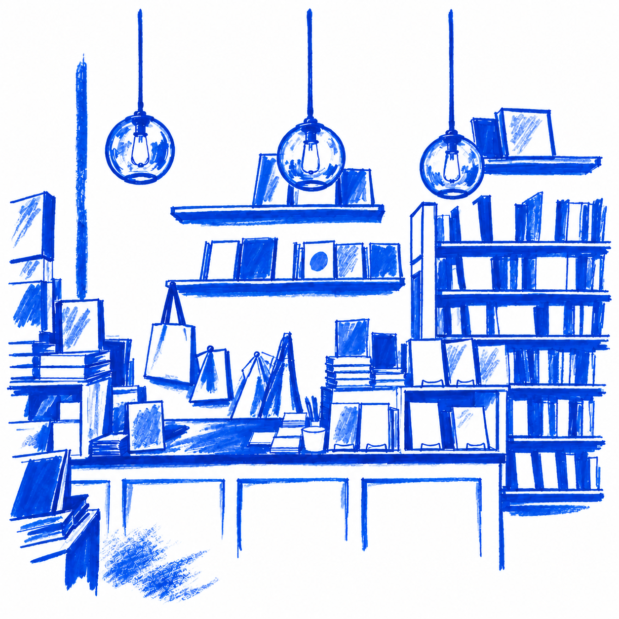 Bookshop illustration from the Toronto issue
